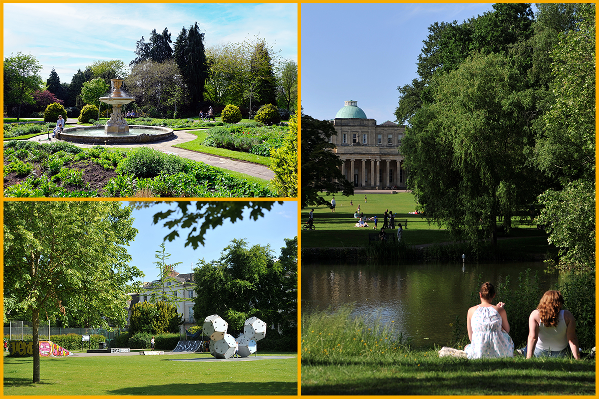 People enjoying Sandford Park, Montpellier Gardens and Pittville Park in Cheltenham